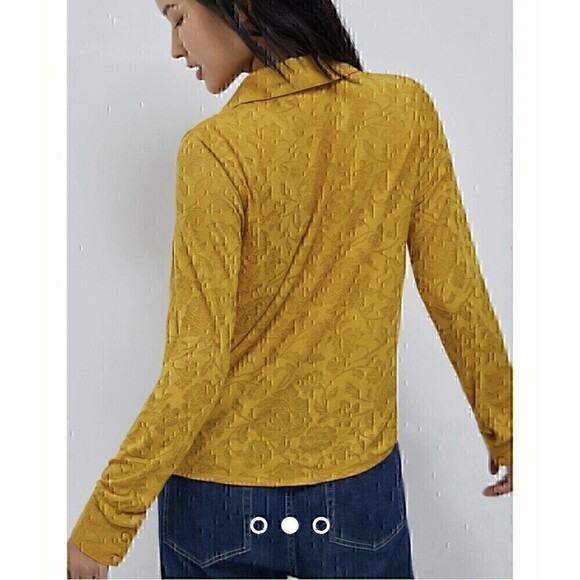 NWOT Anthropologie Maeve Fall Feminine Cottagecore Floral Burnout Wrap Top Sz. S - Picture 2 of 15